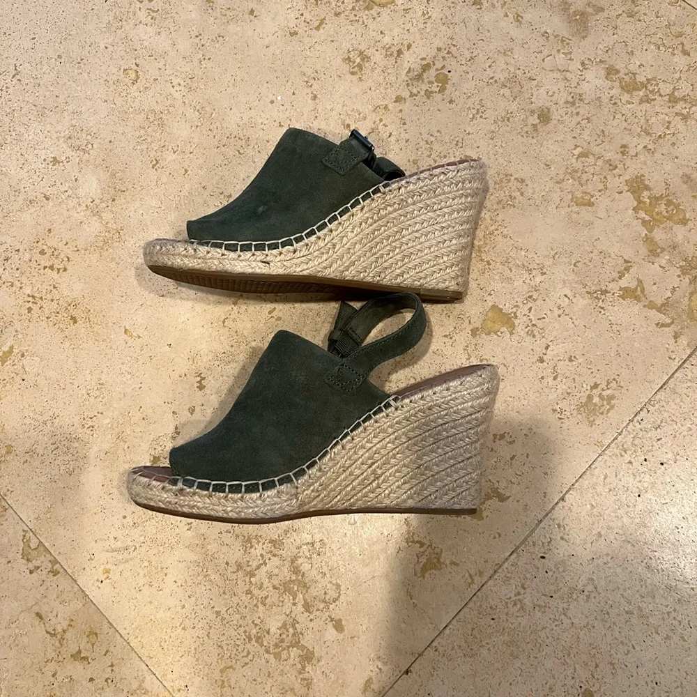 Toms Monica Suede Wedge - Green - 7 - Picture 5 of 7